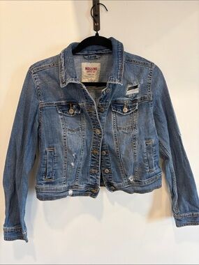 Mossimo Supply Co. Light Blue Distressed Denim Jacket